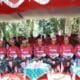 Pengibaran bendera merah putih di kawasan Wisata Air Terjun Simonang-Monang di Desa Perkebunan Padang Pulau, Kecamatan Bandar Pulau, Kabupaten Asahan, Sumatera Utara