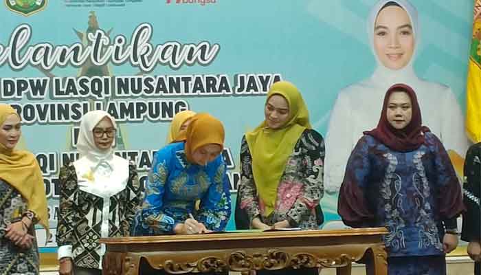 Pelantikan Dhelya Ekananpesai Hatang sebagai Ketua DPD LASQI NJ Way Kanan
