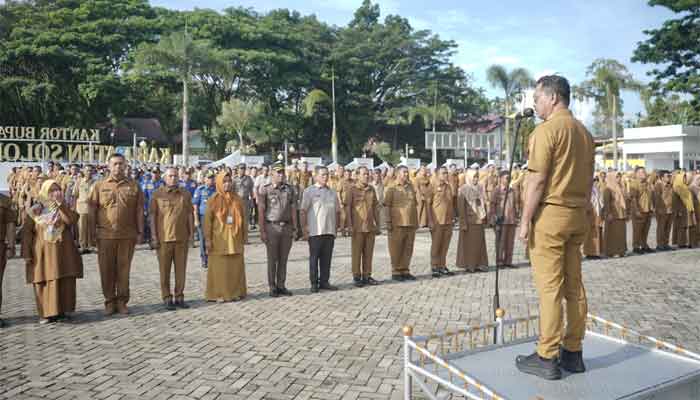 Khairunas dalam Apel Gabungan ASN di Lingkungan Pemerintah Kabupaten Solok Selatan