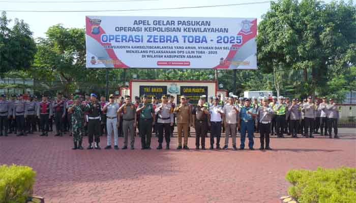 Apel Gelar Pasukan Operasi Kewilayahan Zebra Toba 2025 di Halaman Kantor Polres Asahan