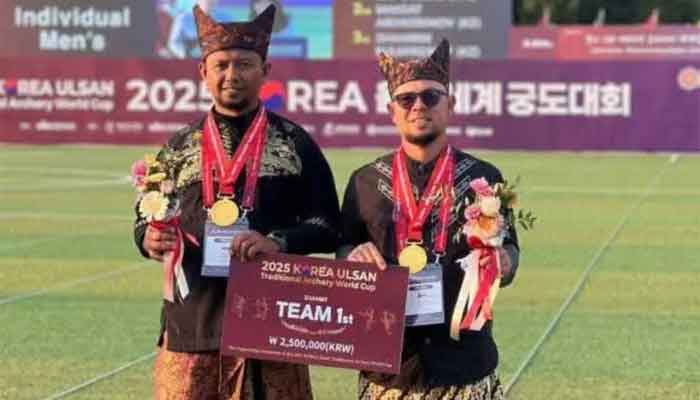 Luar Biasa! Atlet Sawahlunto Bemby Fernanda bersama Rawal Putra Juara 1 di Korea Ulsan Traditional Archery World Cup