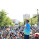 Sultan B Najamudin berikan sambutan saat Funwalk Green Democracy DPD RI di car free day Jakarta