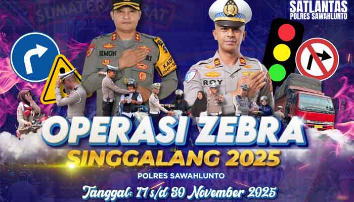 Satlantas Polres Kota Sawahlunto laksanakan Operasi Zebra Singgalang 2025