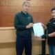Ketua DPD AKPERSI DKI Jakarta, Ali Amran serahkan satu berkas permohonan Izin Tanda Daftar Organisasi, dan diterima oleh salah satu pegawai Kesbangpol