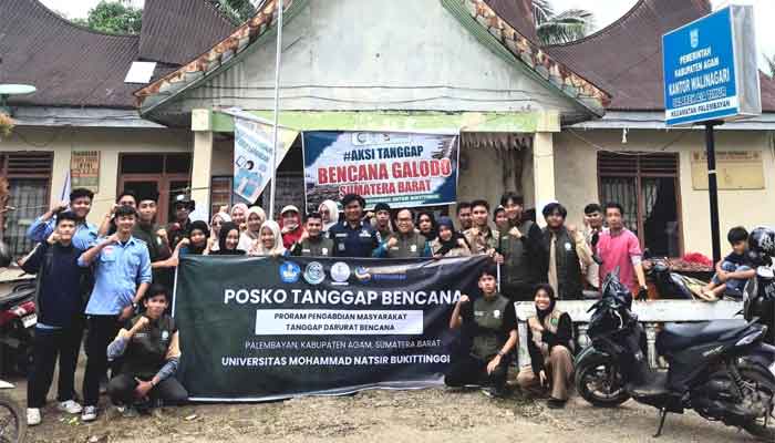 Tim Satgas Tanggap Bencana UMNatsir Bukittinggi di Salareh Aia Timur, Kabupaten Agam