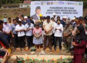 Peletakan batu pertama pembangunan huntap di area Gelanggang Olahraga (GOR) Sibolga, Sumut di mana Mendagri menegaskan komitmen pemerintah membangun hunian tetap bagi terdampak bencana