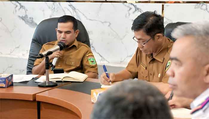 Wakil Bupati Solok, Candra dalam Rapat Persiapan Groundbreaking Rehabilitasi Lahan Sawah Terdampak Bencana Hidrometeorologi