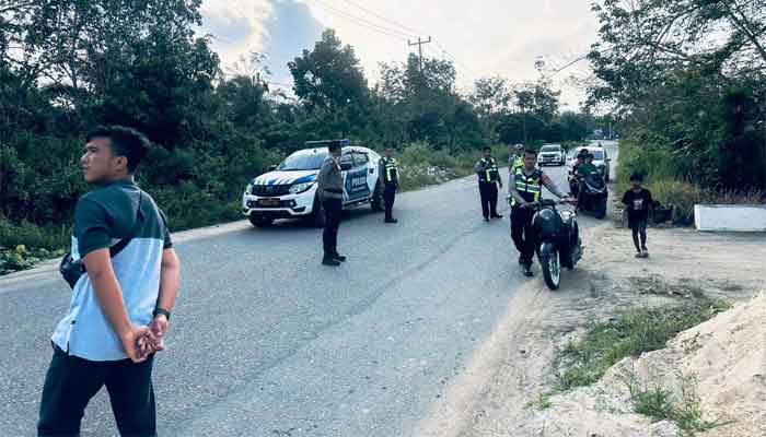 Satlantas Polres Dharmasraya Antisipasi Balapan Liar di Jalan Baru Pulau Punjung