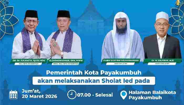 Pemko Payakumbuh Akan Gelar Salat Idul Fitri Jumat Besok