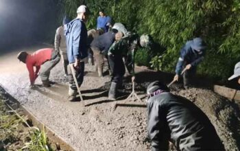 Progres Pengecoran Jalan TMMD ke-127 di Desa Cipelah Capai 82,3 Persen
