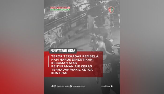 Penyiraman Air Keras terhadap Wakil Ketua KontraS Dikecam, LBH Street Lawyer: Ini Teror terhadap Pembela HAM