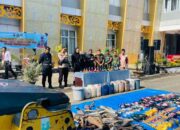 Polres Dharmasraya Musnahkan Ratusan Botol Miras Hasil Operasi Pekat Singgalang 2026