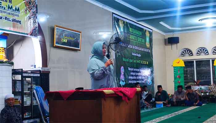 Anggota Komisi V DPRD Sumbar dari Fraksi Golkar, Hj. Zaksai Kasni, melaksanakan Safari Ramadan kedua di Masjid Jami’ Jorong Siguntur II, Nagari Siguntur, Kecamatan Sitiung, Kabupaten Dharmasraya