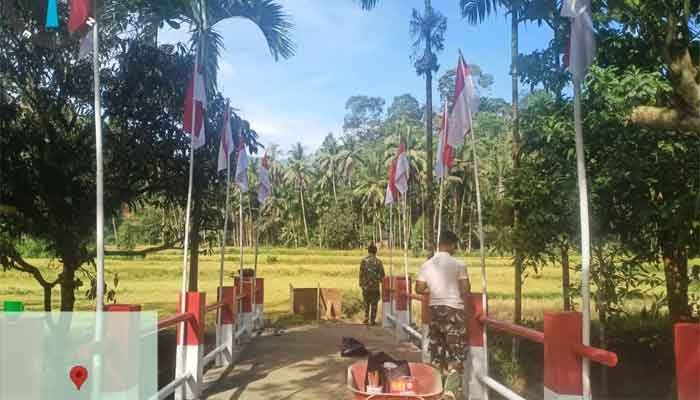 Jembatan Aramco di Kecamatan Sembilan Koto Dharmasraya Rampung