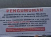 Hari Pasar Sapan di Kecamatan Barangin Sawahlunto Dialihkan ke Senin dan Kamis