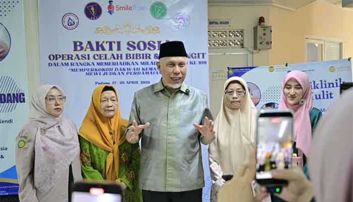 Gubernur Sumbar, Mahyeldi hadiri Bakti Sosial Operasi Celah Bibir dan Lelangit yang diadakan oleh IASMA 1 Landbouw Bukittinggi dan Aisyiyah