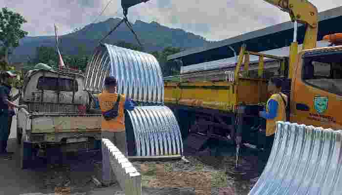 Material Armco Jembatan Garuda TMMD Reguler ke-128 Kodim 0702/Purbalingga