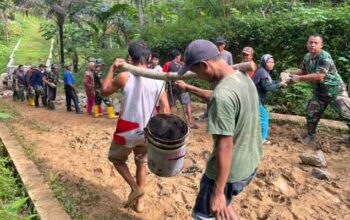 Okana dan Yudi bantu pembangunan jembatan garuda TMMD ke-128