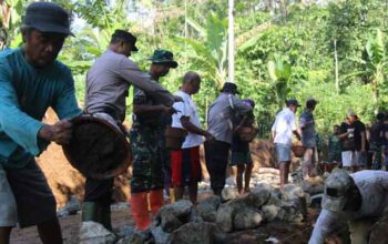 Pembangunan TMMD ke-128 di Krangean Digenjot Pagi Hari
