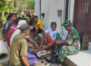 Tim Kesehatan TMMD ke-128 Cek Kondisi Warga Krangean di Sela-sela Istirahat