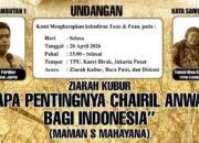 TISI Gelar Ziarah Kubur ‘Apa Pentingnya Chairil Anwar Bagi Indonesia’ ke TPU Karet Bivak pada 28 April 2026