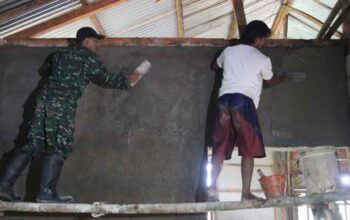 Dinding Bambu Rumah Agus Kini Berganti Tembok dalam TMMD ke-128 Purbalingga