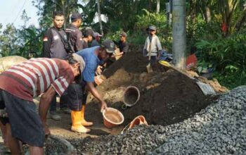 Material Split Jadi Kunci Kekuatan Rabat Jalan TMMD ke-128 di Desa Krangean