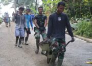 Semangat Muda Satgas TMMD ke-128 Hidupkan Suasana Pembangunan di Desa Krangean
