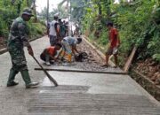 Teknik Cor Bergelombang Diterapkan di Jalan TMMD ke-128 Desa Krangean