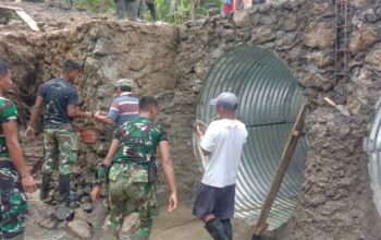 Armco Jembatan Garuda TMMD ke-128 terpasang