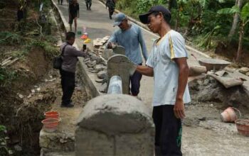 Pembangunan Jembatan Garuda TMMD ke-128 di Desa Krangean