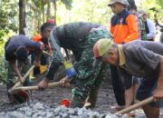 Lintas Seragam Bersatu dalam Pembangunan TMMD ke-128 di Desa Krangean
