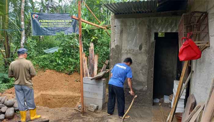 TMMD ke-128 Kodim 0702 Purbalingga Mulai Bangun Sanitasi bagi Warga Krangean