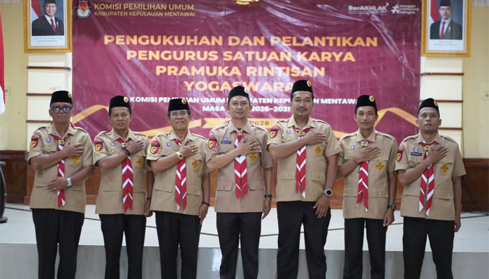 Saka Pramuka Rintisan Yogaswara KPU Kepulauan Mentawai Resmi Dikukuhkan 1 Pengukuhan Saka Pramuka Rintisan Yogaswara KPU Kepulauan Mentawai
