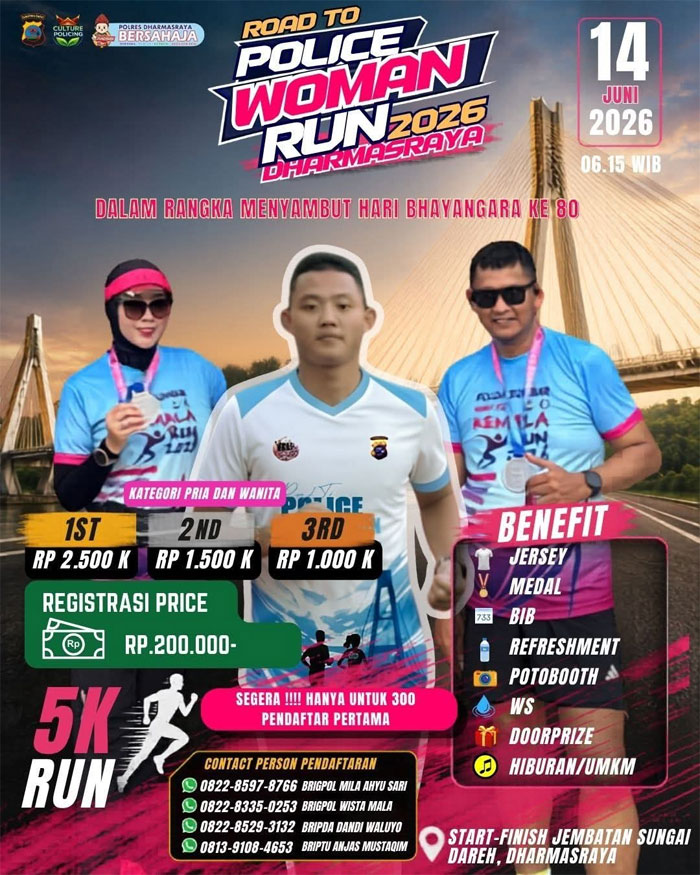 Sambut Hari Bhayangkara ke-80, Polres Dharmasraya Gelar Police Woman Run 2026 2 Polres Dharmasraya Gelar Police Woman Run 2026