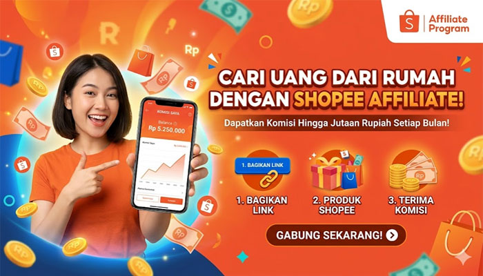 Cari Uang Dari Rumah? Bisa Banget! Gabung Shopee Affiliate Komisi Jutaan Rupiah Tanpa Modal! 1 dapatkan cuan mu dengan affiliate dari shopee