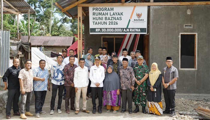 Pemkab, BAZNas Solsel, dan Kodaeral II Padang Berkolaborasi Bangun 28 Rumah Mustahik Layak Huni