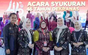 Ketua Dekranasda Kabupaten Musi Banyuasin (Muba), Hj Patimah Toha, menghadiri Syukuran Hari Ulang Tahun (HUT) ke-46 Dewan Kerajinan Nasional (Dekranas) Tahun 2026 di Makassar