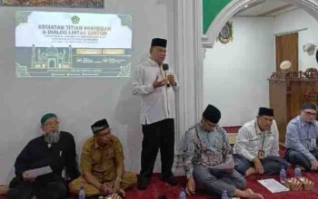 Kakan Kemenag Kota Sawahlunto, Zulkifli berikan sambutan pada Titian Muhibah kedua di Mushalla Baitul Ikhlas