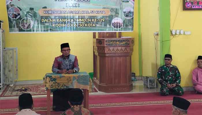 Gandeng Kemenag, Satgas TMMD Kodim 0306 50 Kota Genjot Pemberdayaan Masyarakat 1 Satgas TMMD Kodim 0306 50 Kota gandeng Kemenag dalam kegiatan pemberdayaan masyarakat
