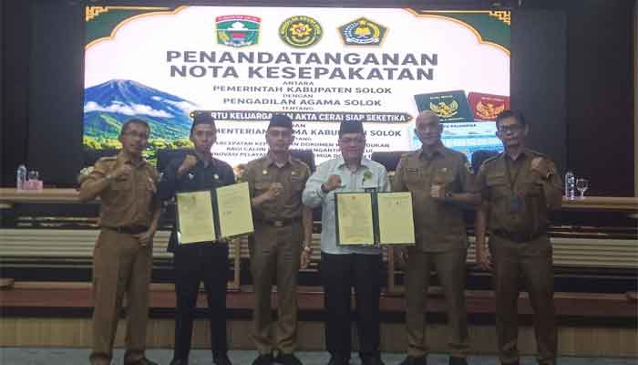 Pemkab Solok Tandatangani Nota Kesepakatan dengan Kemenag dan Pengadilan Agama