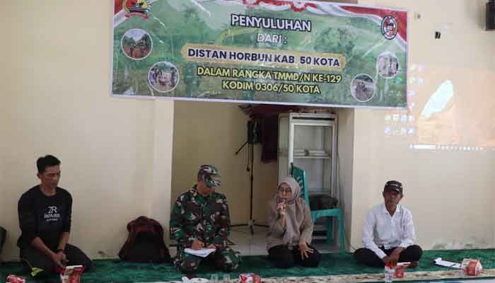 Kodim 0306 50 Kota Gandeng Distanhorbun Gelar Penyuluhan Teknologi dan Perawatan Tanaman Kakao di Jorong Ketinggian