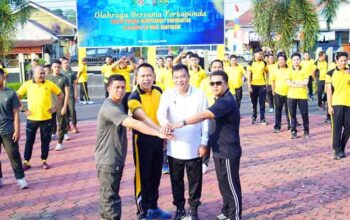 Bupati M Toha Tohet Ikuti Senam Bersama Forkopimda di Mapolres Muba
