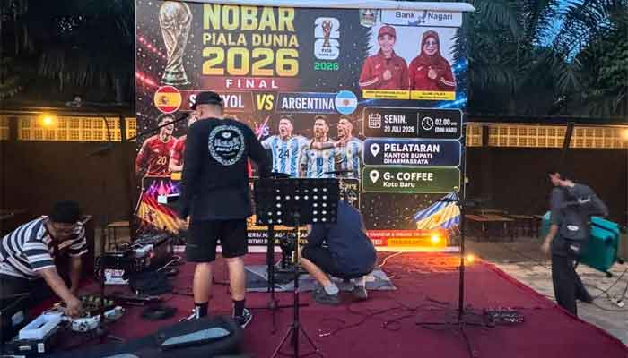 Pemkab Dharmasraya Gelar Nobar Final Piala Dunia 2026 di Dua Lokasi 1 Persiapan Nobar Final Piala Dunia 2026 di Kabupaten Dharmasraya