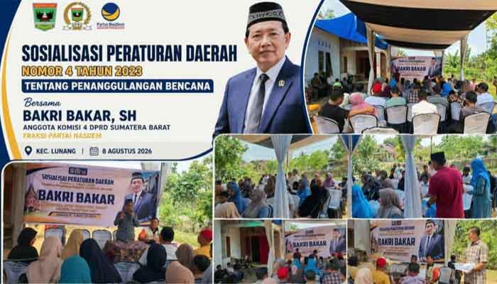 Sosialisasikan Perda Penanggulangan Bencana, Bakri Bakar Ajak Masyarakat Lunang Tingkatkan Kesiapsiagaan 1 Anggota Komisi IV DPRD Sumbar, Bakri Bakar Sosialisasikan Perda Penanggulangan Bencana di Kecamatan Lunang, Kabupaten Pesisir Selatan