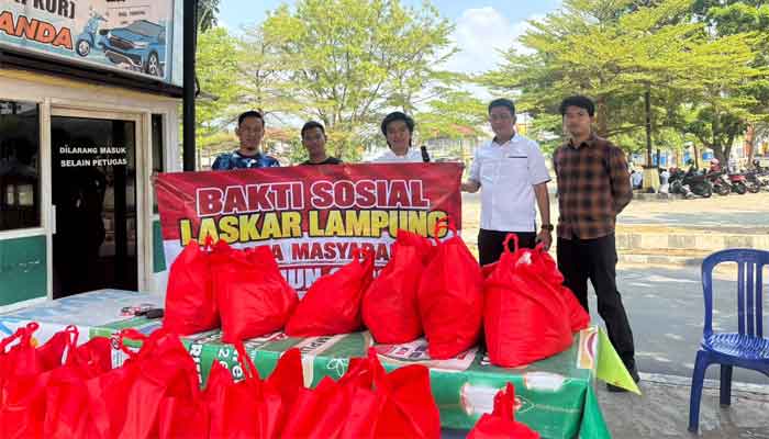Bakti Sosial Laskar Lampung Salurkan Ratusan Paket Sembako untuk Masyarakat