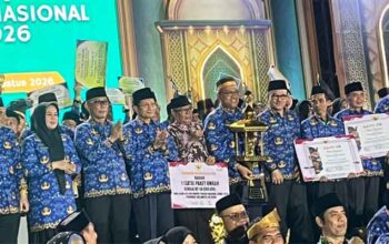 Kafilah Korpri Sumbar Pertahankan Juara Umum MTQ Nasional Korpri VIII di Makassar