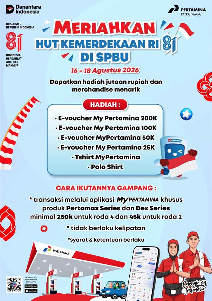 Pertamina Patra Niaga Regional Sumbagut Berbagi Hadiah Kemerdekaan Melalui MyPertamina di 24 SPBU 2 MyPertamina Berbagi Hadiah Kemerdekaan
