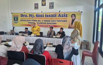 Anggota Komisi IV DPRD Sumbar, Sitti Izzati Aziz Sosialisasikan Perda Penanggulangan Bencana di Nagari Ketaping, Kecamatan Batang Anai, Kabupaten Padang Pariaman
