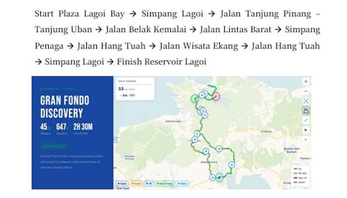 Tour de Bintan 2026 Pertemukan Pebalap Sepeda dari 4 Benua, 838 Peserta Terdaftar Hingga H-3 1 Rute Gran Fondo Discovery 45 Km Tour de Bintan 2026